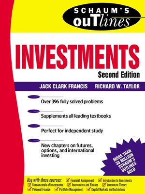 cover image of Schaum's Outline of Investments